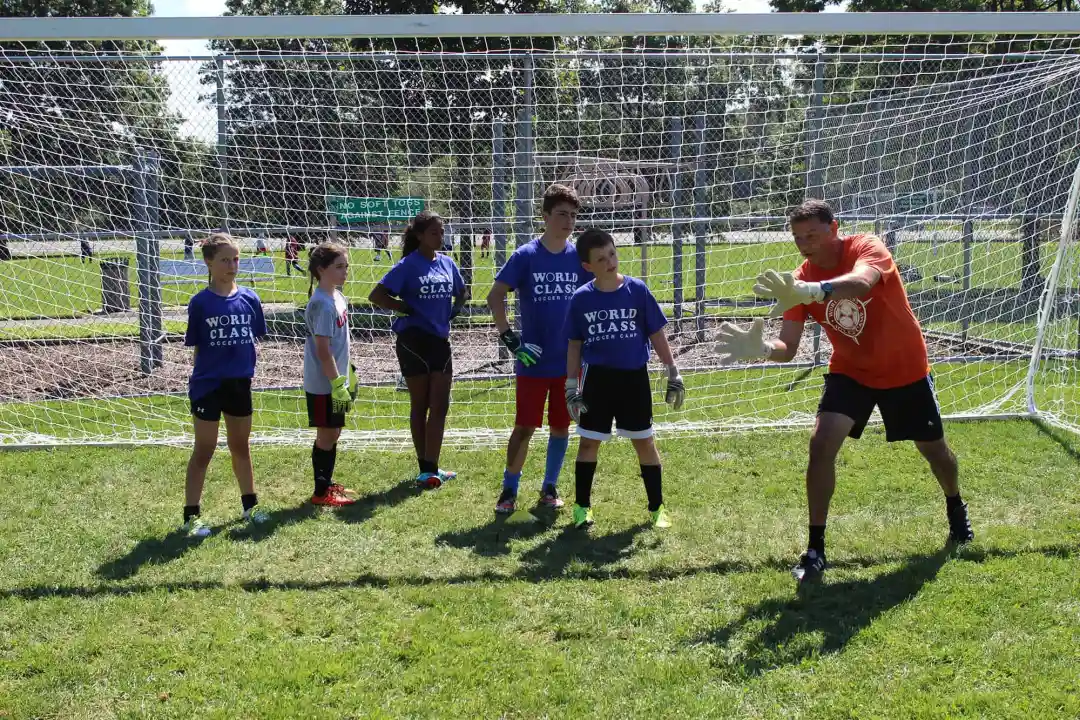 Goalkeeper training at World Class Soccer Camp